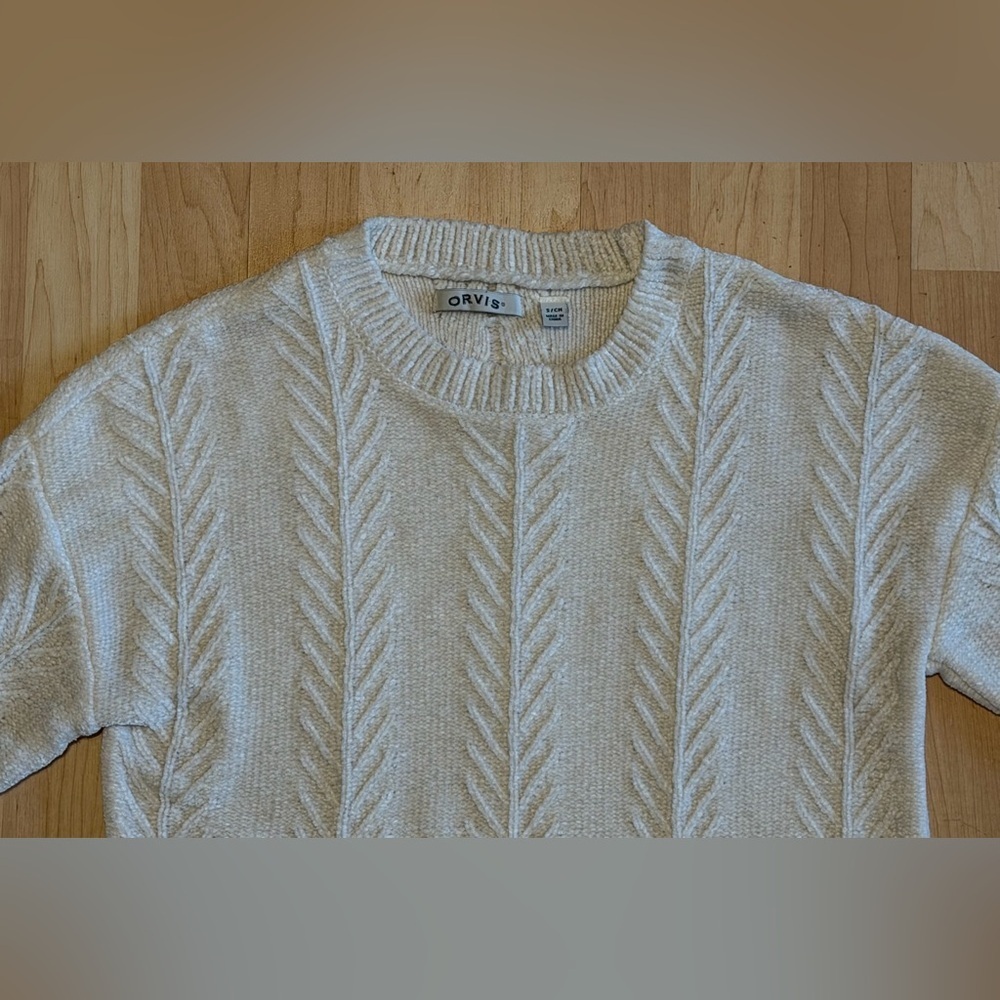 Orvis Women’s Soft Cream Textured Sweater- Size Small - Picture 3 of 11